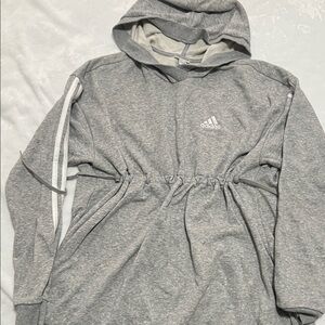 Adidas Woman Heather Gray Hoodie Jacket